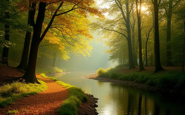 Brandywine Creek State Park scenic landscape in dappled sunlight